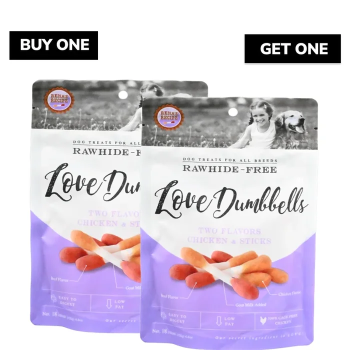 Rena Love Dumbbell Treats for Dogs (Buy 1 Get 1 Free)