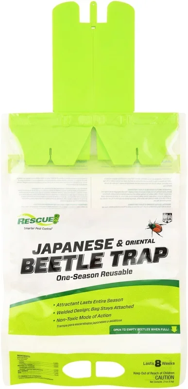 RESCUE! Japanese & Oriental Beetle Trap & Refills – Reusable, Non-Toxic Garden Pest Control