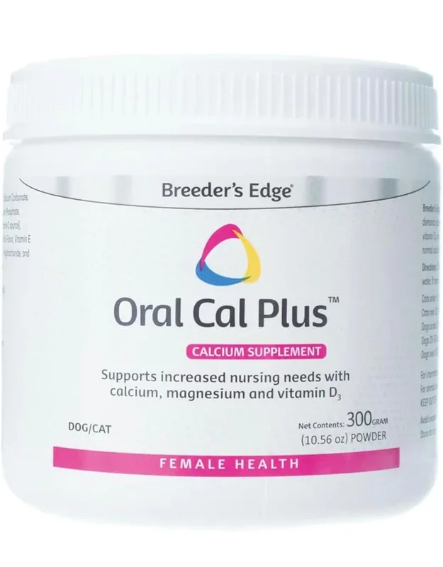 Revival Animal Health Breeder’s Edge Oral Cal Plus Powder- Calcium Supplement for Dogs & Cats- 300gm