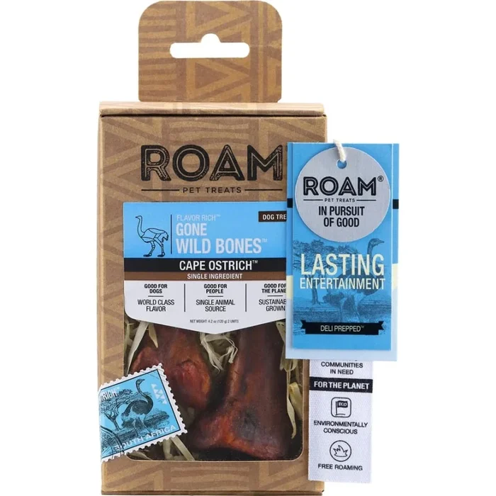 Roam Gone Wild Bones Cape Ostrich Dog Treat