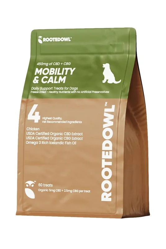 Rooted Owl Mobility and Calm Chicken Dog Treat Supplement