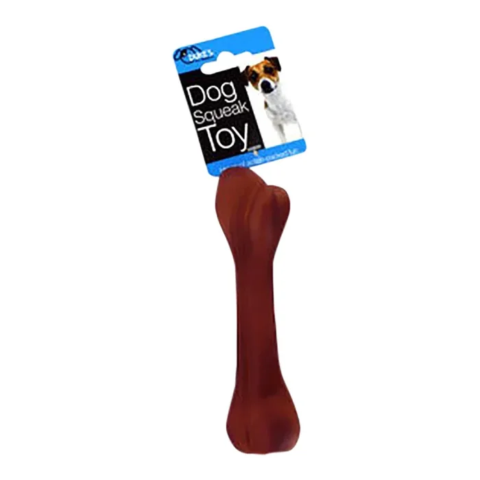 Rubber Tree Bone Dog Squeak Toy, 6.25″L