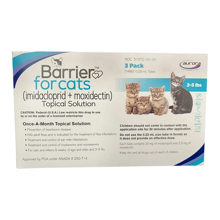 Rx Barrier (imidacloprid + moxidectin) Once-a-month Topical Solution for Cats