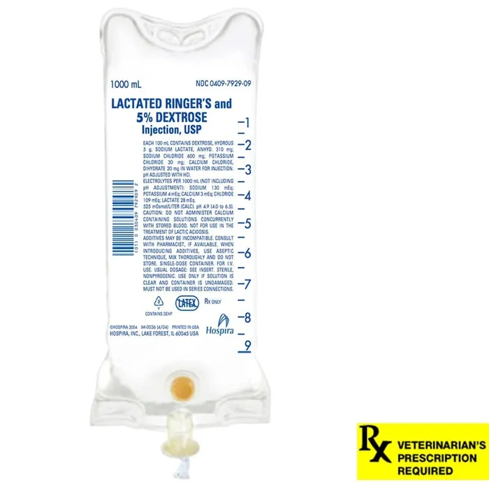 Rx Lactated Ringer’s and 5% Dextrose Injection, 1000ml