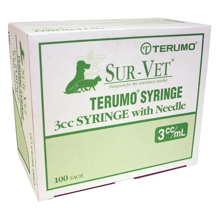 Rx Terumo SUR-VET Luer Slip Syringe with Needle, 100 count