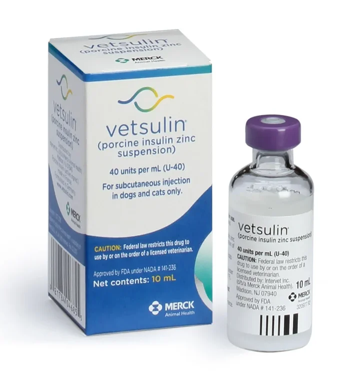 Rx Vetsulin (porcine insulin zinc suspension) for Dogs & Cats, 40 units/mL Injectable, 10 mL