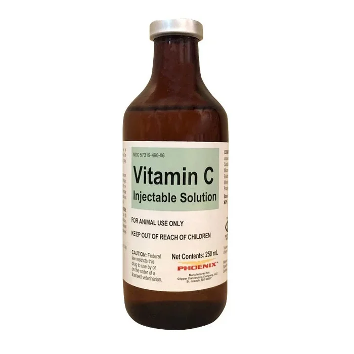 Rx Vitamin C Injection Sterile Injectable Vitamin C for Horses, Cattle, Dogs & Cats, Immune & Collagen Support