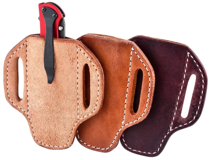 San Saba Leather Pancake Vertical Large Knife Sheath