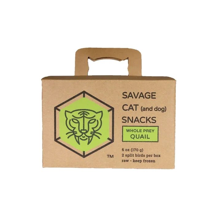 Savage Cat Dog Raw Frozen Whole Quail 2 Split Birds Treat (IN STORE PICK UP ONLY)