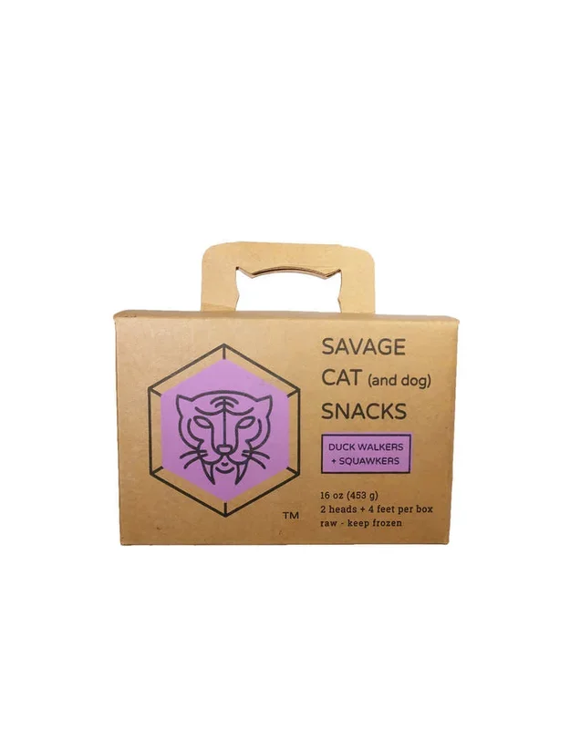 SAVAGE CAT Frozen Duck Head and Feet 4 PK