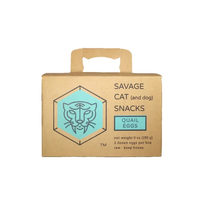 SAVAGE CAT Frozen Raw Quail Eggs 9OZ 24CT