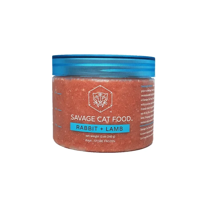 Savage Cat Rabbit and Lamb Tub, Frozen Raw Cat Food