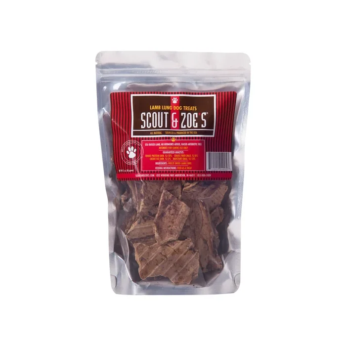 Scout & Zoe’s Freeze Dried Lamb Lung Dog Treats