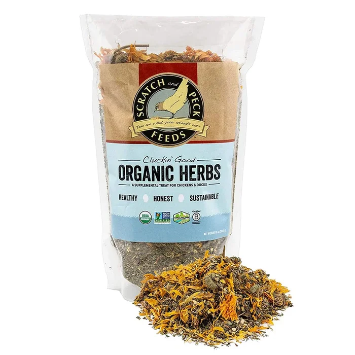 Scratch and Peck Feeds Cluckin’ Good Organic Herbs for Chickens & Ducks 10oz