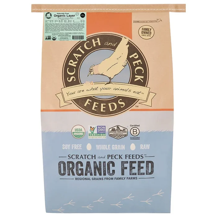 Scratch and Peck Feeds Naturally Free Organic Layer 16% Poultry Feed Mash – 40lb Bag