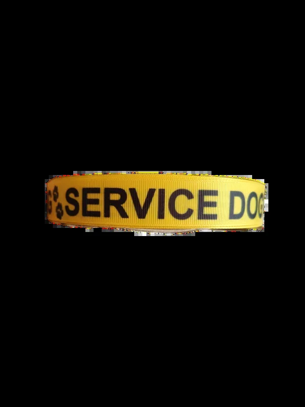 Service Dog Yellow Nylon Dog Collar