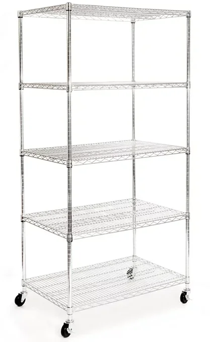 Seville Classics Heavy Duty 5-Level Steel Wire Shelving System 36″W x 24″D x 72″H