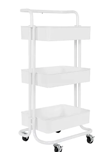 Seville Classics® 3-Tier Steel Cart, 16.7″ W x 13.9″ D x 34.9″ H