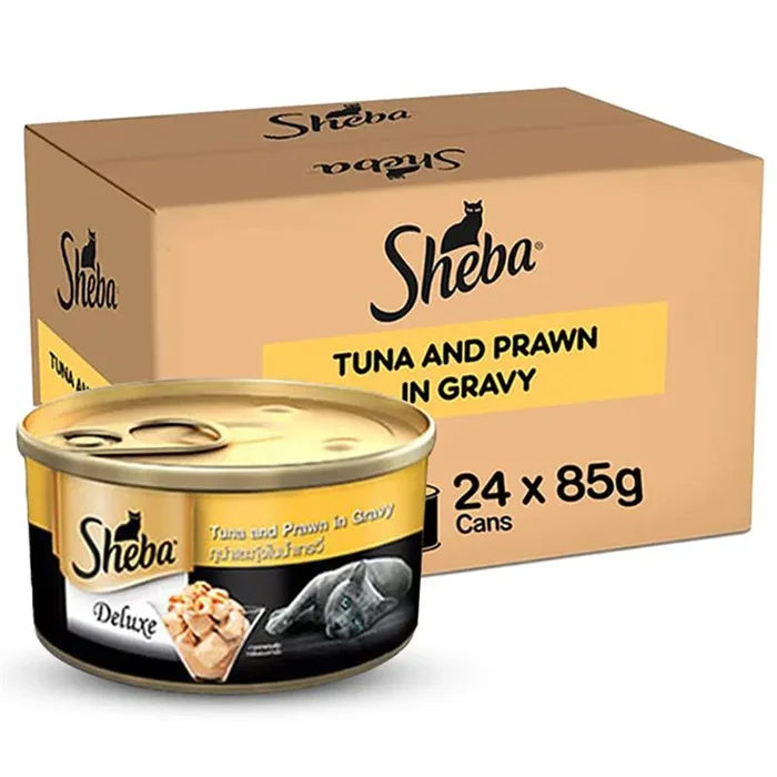 Sheba Tuna Fillet & Whole Prawns in Gravy Premium Cat Wet Food