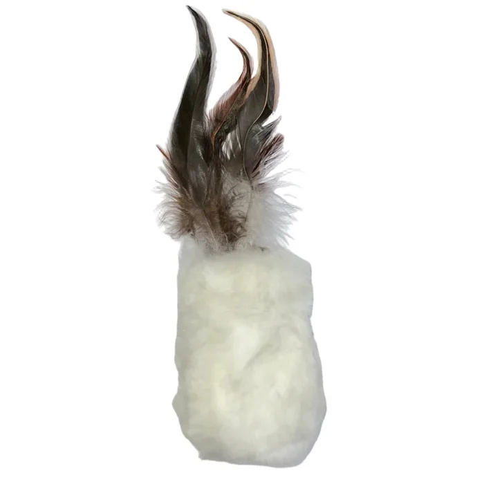 Sheep Fur Plush Tail and Feathers Cat Toy – Lamb Wool