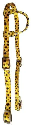 Showman Nylon One Ear Patterned Horse Headstall with Nickel Plated Buckles