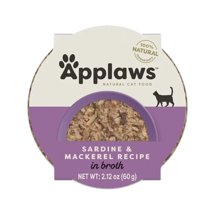 Side Dish Cat Treat – Sardine & Mackerel Recipe in Broth – 2.12 oz cup
