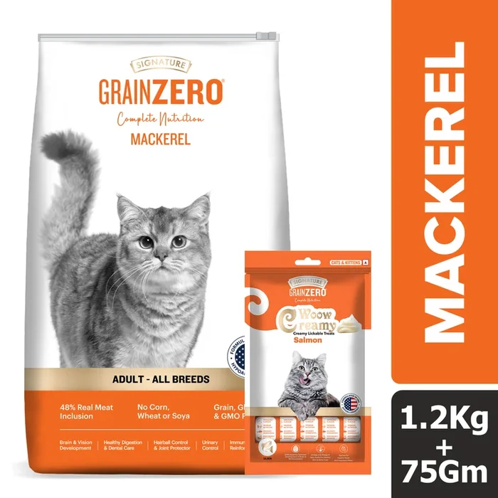 Signature Grain Zero Mackerel Adult All Breed Adult Cat Dry Food