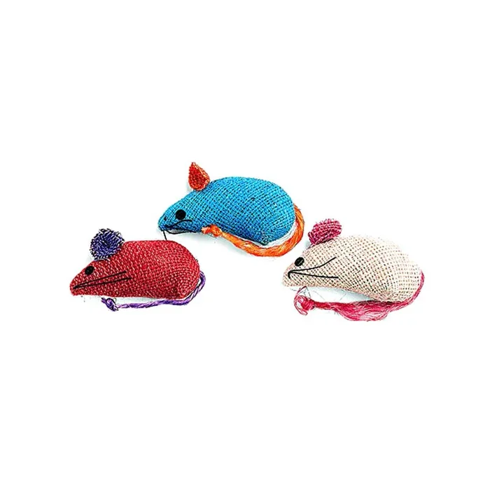 Single Burlap Mouse Cat Toy
