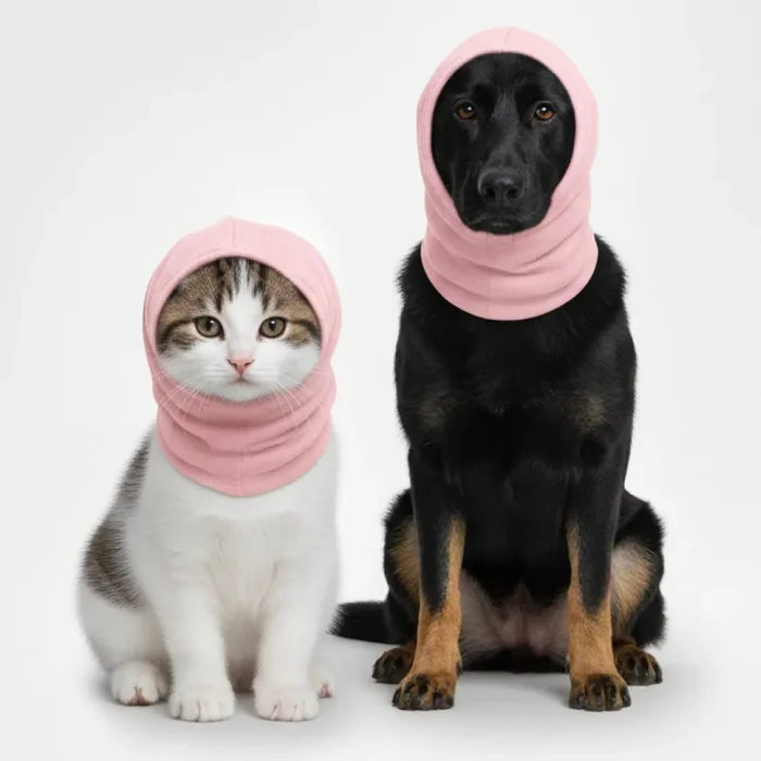 Skatrs Cold and Sound Protection Ear Muffs for Dogs and Cats (Pink)