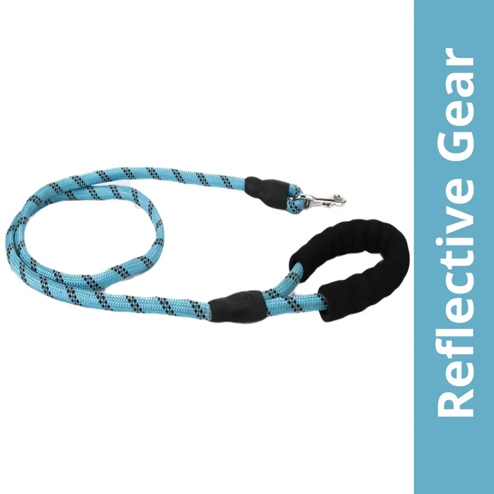 Skatrs Reflective Nylon Rope Leash for Dogs (Sky Blue)