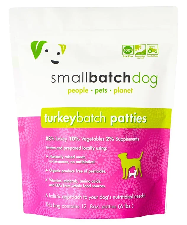 Small Batch 8z Turkey Patties Raw Frozen Dog Food 6lbs (PICK UP IN STORE ONLY)