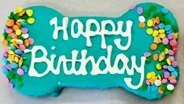 Small Birthday Bone (Blue/Pink) – Lucky Biscuit
