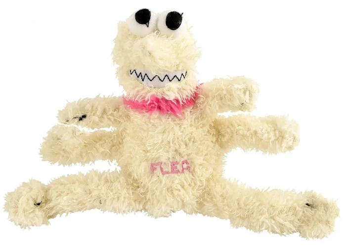 Small Plush Flea Dog Toy, 6″