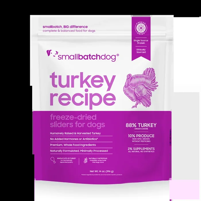 Smallbatch Freeze-Dried Turkeybatch Sliders 14-oz, Freeze-Dried Dog Food