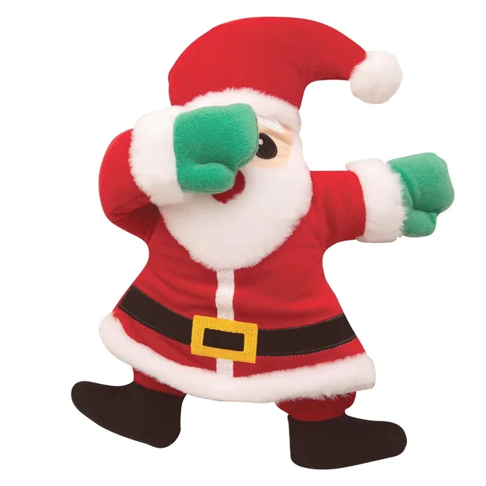 Snugarooz Dabbing Santa Plush Squeaker Dog Toy, 8″