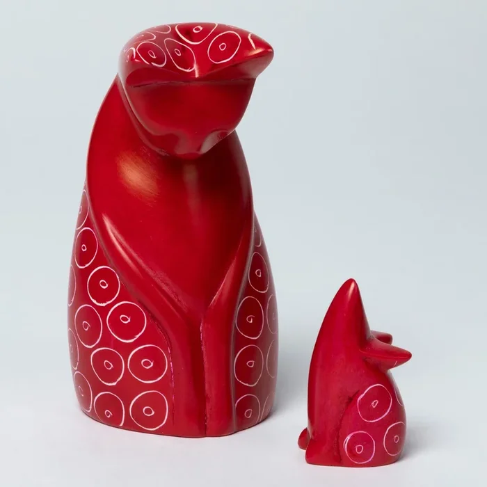 Soapstone Cat & Mouse Mini Figurine Tabletop Ornament Sculpture