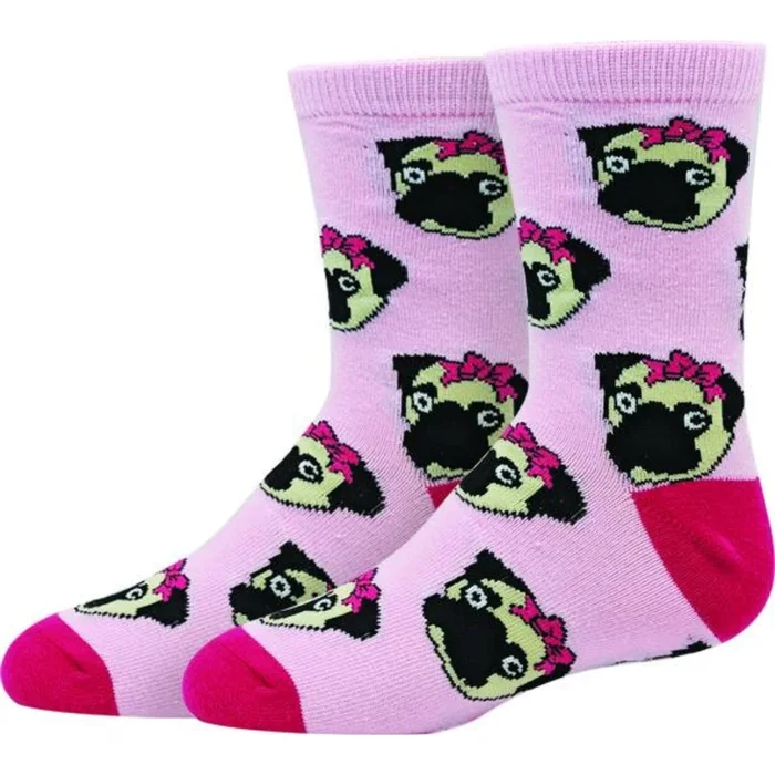 Sock Harbor – Pink Pug Youth Socks