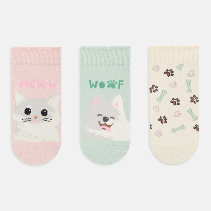 SocksXpress Limited Edition Pet Lover Themed Ankle Socks for Women (Pack of 3)