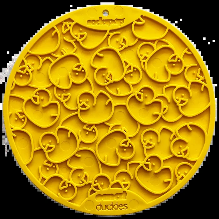 SodaPup Duckies Design eMat Enrichment Lick Mat With Suction Cups