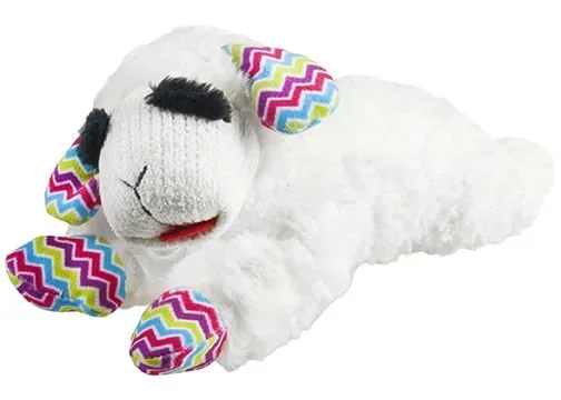 Spring Lamb Chop, Chevron Plush Dog Toy, 10″