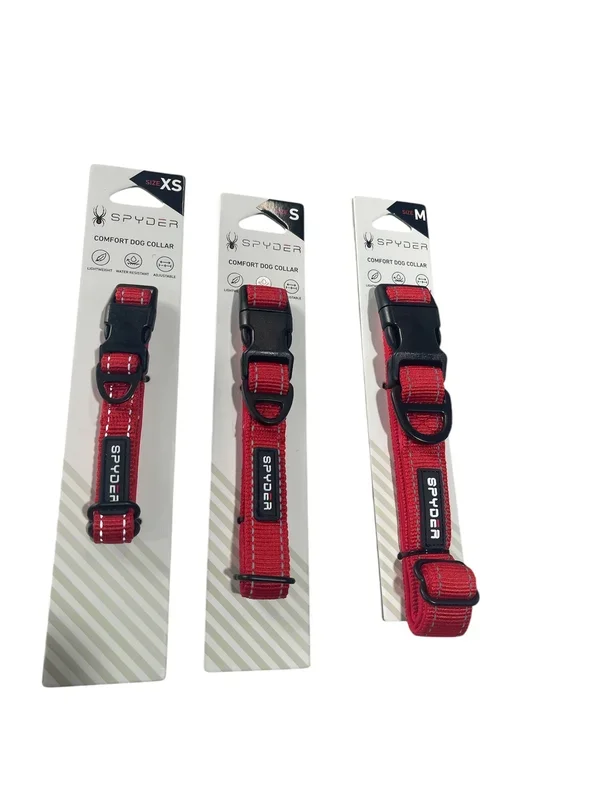 spyder comfort dog collar red