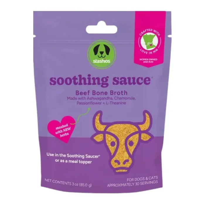 STASHIOS Soothing Sauce Calming Beef Bone Broth Topper 3 OZ.