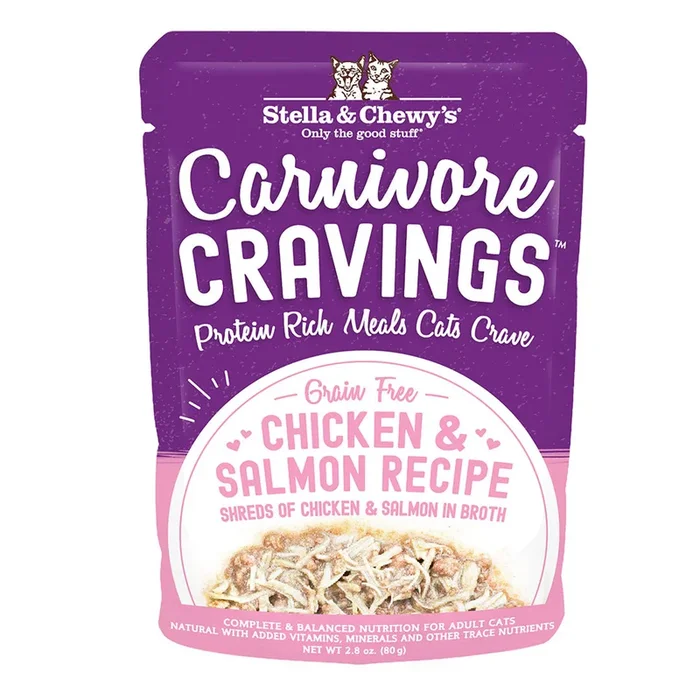 STELLA & CHEWY’S Cat Food Pouch Carnivore Cravings Chicken & Salmon 2.8OZ