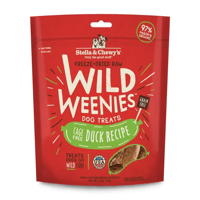 STELLA & CHEWY’S Duck Wild Weenies Dog Treats 3.25 oz.