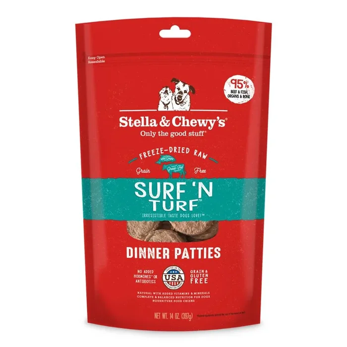 STELLA & CHEWY’S Freeze-Dried Dog Food Dinner Patties Surf & Turf