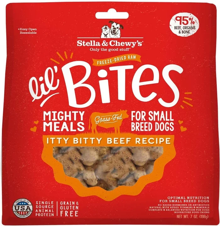 Stella & Chewy’s Lil’ Bites Itty Bitty Beef Recipe Freeze Dried Raw Small Breed Dog Food