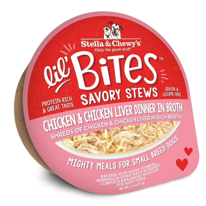 Stella & Chewy’s Lil’ Bites Savory Stews Chicken & Chicken Liver Dinner in Broth