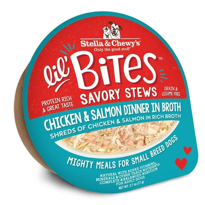 Stella & Chewy’s Lil’ Bites Savory Stews Chicken & Salmon Dinner in Broth 2.7oz