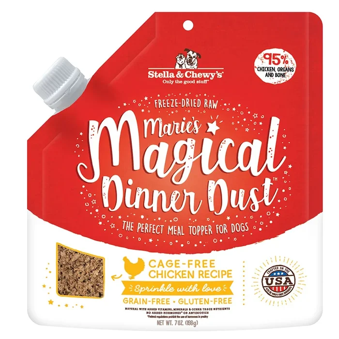 Stella & Chewy’s Marie’s Magical Dinner Dust Freeze-Dried Cage-Free Chicken Recipe Topper Dog Food