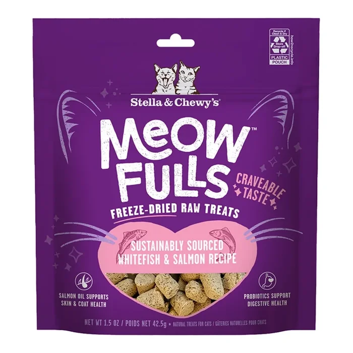 Stella & Chewy’s Meowfulls Whitefish 7 Salmon Cat Treats 1.5oz